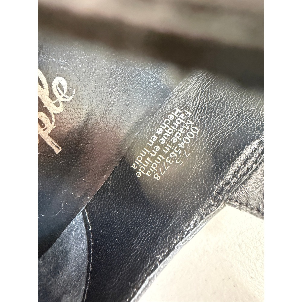 Free People Black Leather Square Toe Rhinestone Buckle Mary Jane Flats 7.5 - Picture 7 of 11